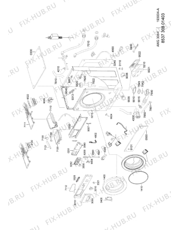 Схема №1 AWG 308/4 с изображением Микропереключатель для стиралки Whirlpool 480113100062