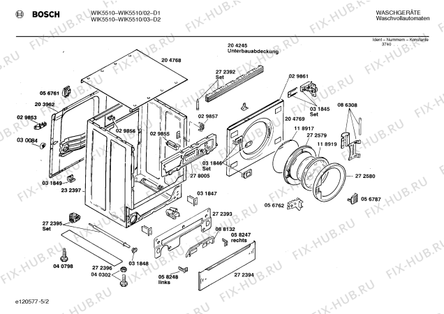 Взрыв-схема стиральной машины Bosch WIK5510 - Схема узла 02