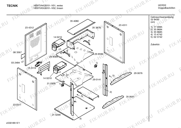 Схема №2 HB9TIA5GB TKC8081 с изображением Фронтальное стекло для духового шкафа Bosch 00362677