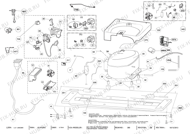 Схема №1 DS141120 (7253947613) с изображением Электрокомпрессор для холодильной камеры Beko 4357770100