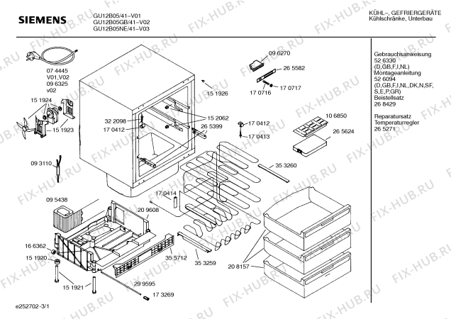 Схема №1 GS12S425GB с изображением Терморегулятор для холодильника Bosch 00262005