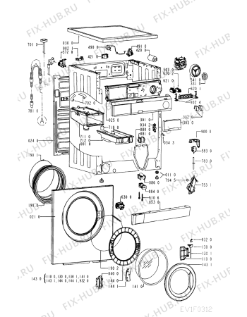 Схема №1 AWV 441 с изображением Обшивка для стиралки Whirlpool 481245370184