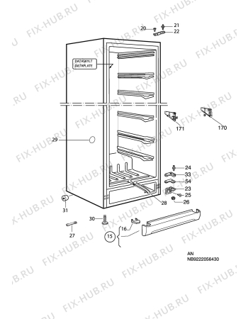Взрыв-схема холодильника Aeg A3466-1GS - Схема узла C10 Cabinet