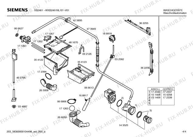 Схема №2 WXB2471NL XB 2471 с изображением Таблица программ для стиральной машины Siemens 00591515
