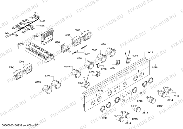 Взрыв-схема плиты (духовки) Siemens HC744233V - Схема узла 02