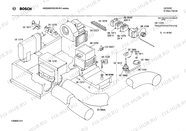 Взрыв-схема плиты (духовки) Bosch HEE692035 - Схема узла 04