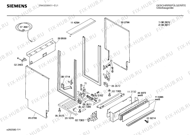 Взрыв-схема посудомоечной машины Siemens SN432399 - Схема узла 04