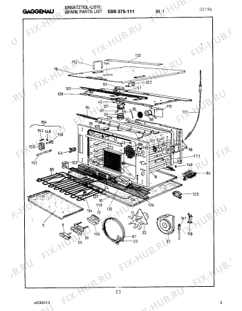 Взрыв-схема плиты (духовки) Gaggenau EBS375111 - Схема узла 03