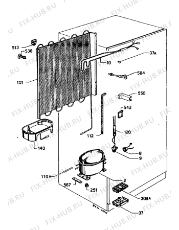 Взрыв-схема холодильника Zanussi ZS718/8D-2 - Схема узла Refrigerator cooling system