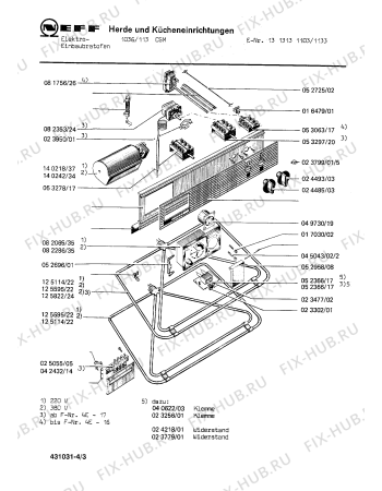 Взрыв-схема плиты (духовки) Neff 1313131103 1036/113CSM - Схема узла 03