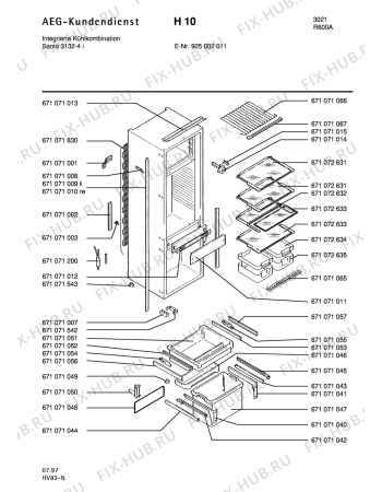Взрыв-схема холодильника Aeg S3132-4 I - Схема узла Housing 001