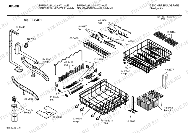 Схема №3 SGU69A22AU с изображением Инструкция по эксплуатации для посудомойки Bosch 00587920