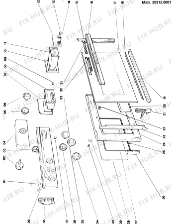 Взрыв-схема плиты (духовки) Indesit A2012 (F005125) - Схема узла