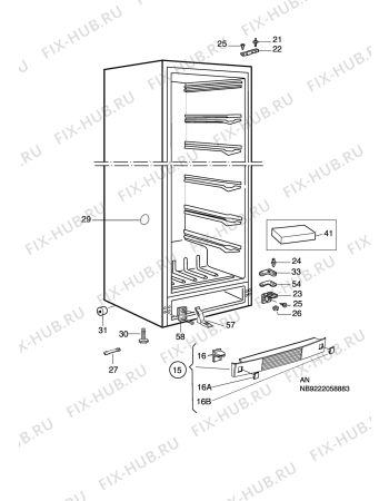 Взрыв-схема холодильника Husqvarna Electrolux QT3139FX - Схема узла C10 Cabinet