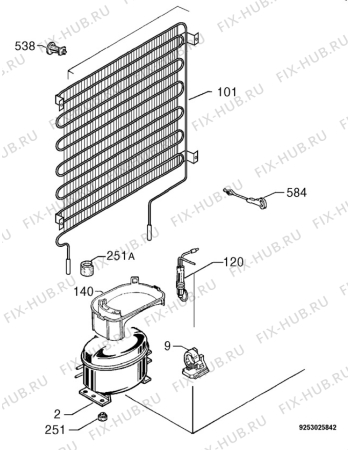 Взрыв-схема холодильника Electrolux ST23011 - Схема узла Cooling system 017