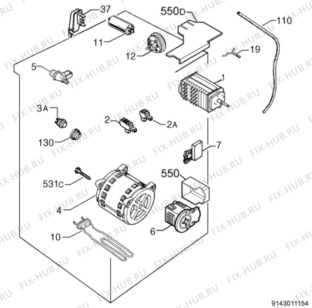 Взрыв-схема стиральной машины Faure LFC560 - Схема узла Electrical equipment 268