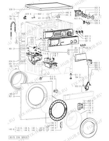 Схема №1 AWM 160 с изображением Переключатель (таймер) для стиралки Whirlpool 481228219681
