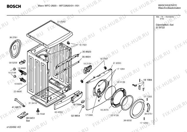 Схема №3 WFO2820 Maxx WFO 2820 с изображением Таблица программ для стиралки Bosch 00587166