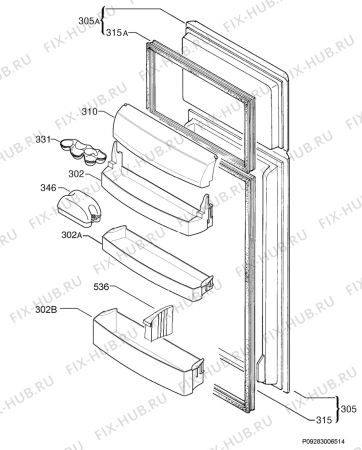Взрыв-схема холодильника Privileg 711336_40392 - Схема узла Door 003