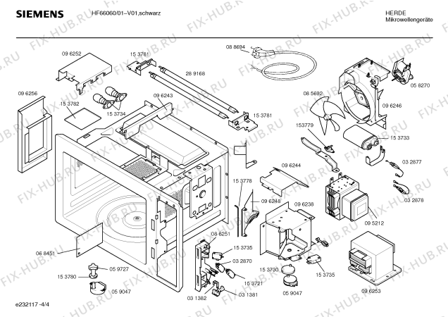 Схема №1 HF66040 с изображением Инструкция по эксплуатации для микроволновой печи Siemens 00517881