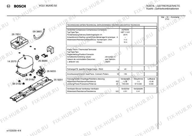 Схема №1 KGU3220GB с изображением Панель управления для холодильника Bosch 00216391