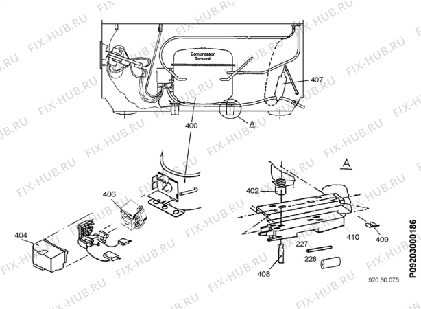 Взрыв-схема холодильника Electrolux ec1509n - Схема узла Cooling system 017