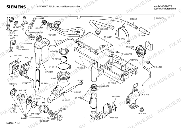 Схема №2 WM39730 SIWAMAT PLUS 3973 с изображением Инструкция по эксплуатации для стиралки Siemens 00516682