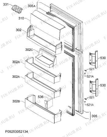 Взрыв-схема холодильника Electrolux EJ2803AOX - Схема узла Door 003