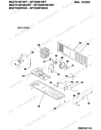 Взрыв-схема холодильника Ariston MSZ701NFHBT (F034038) - Схема узла
