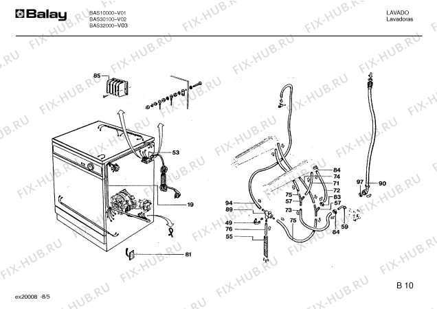 Схема №1 BAS32000 BAS3200 с изображением Коммутационная панель для сушилки Bosch 00460310