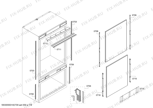 Схема №1 T30BB810SS с изображением Кабель для холодильной камеры Bosch 12017573