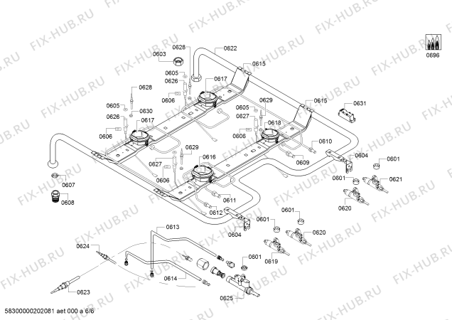 Схема №1 HK8Q3A150M с изображением Панель для духового шкафа Bosch 11012826