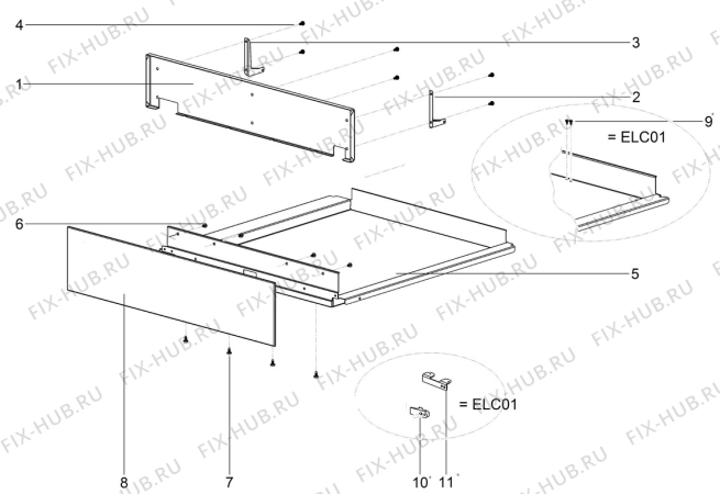 Схема №1 EEDP1470AX с изображением Фиксатор для микроволновой печи Aeg 4055237954