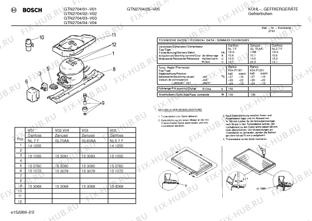 Взрыв-схема холодильника Bosch GTN2704 - Схема узла 02