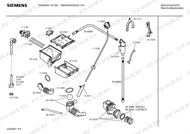 Схема №1 WM55650DN SIWAMAT XL 556 с изображением Инструкция по установке и эксплуатации для стиралки Siemens 00588148