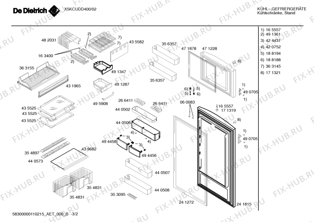 Схема №1 X5KCUDD400 с изображением Клапан для холодильника Bosch 00494456