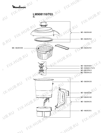 Схема №1 LM908110/703 с изображением Емкость для блендера (миксера) Moulinex MS-5A08435