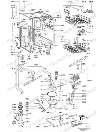 Схема №1 ADG 7540 с изображением Обшивка для электропосудомоечной машины Whirlpool 481245371643