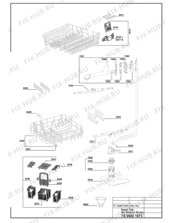 Взрыв-схема посудомоечной машины Beko GSN 1370 X (7616581642) - EXPLODED VIEW   INNER-TUB