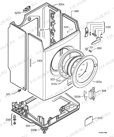 Взрыв-схема стиральной машины Electrolux EWF1240 - Схема узла Housing 001