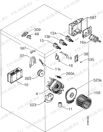 Взрыв-схема стиральной машины Hansa DR250RE - Схема узла Electrical equipment 268