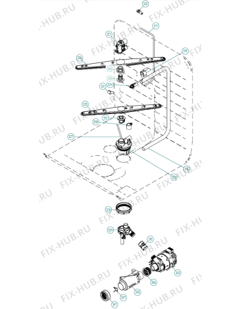 Взрыв-схема посудомоечной машины Asko D5233 XL NO   -White Bi (337877, DW70.3) - Схема узла 03