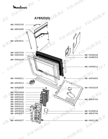 Взрыв-схема микроволновой печи Moulinex AY852D(0) - Схема узла QP002310.2P3