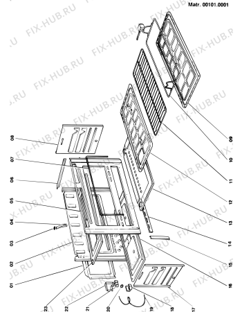Схема №1 KM9424XGS (F014393) с изображением Панель для плиты (духовки) Indesit C00051019