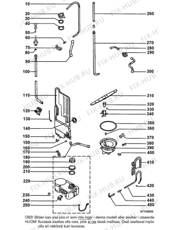 Взрыв-схема посудомоечной машины Electrolux ESI660 - Схема узла W10 Hose, softener DGN N