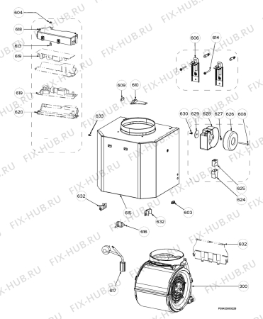 Взрыв-схема вытяжки Electrolux EFC9556X/S - Схема узла Section 4