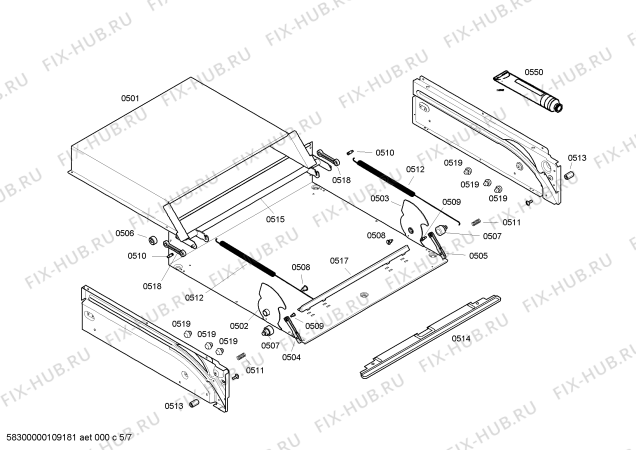 Схема №2 C17E74S0GB с изображением Каталитическая панель для плиты (духовки) Bosch 00443842