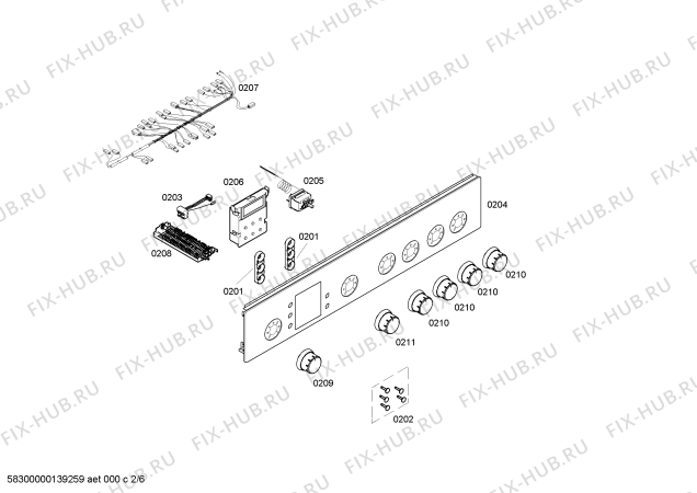 Схема №2 HSV745051E с изображением Кабель для электропечи Bosch 00498692