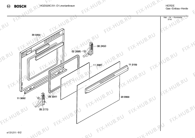 Взрыв-схема плиты (духовки) Bosch HGE620C - Схема узла 03