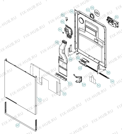 Взрыв-схема посудомоечной машины Pelgrim GVW698RVS-P01 XL NL   -Titan FI Soft (341711, DW70.3) - Схема узла 05